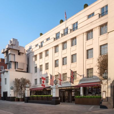 Hospitality art consultancy, facade of The Beaumont Hotel, London